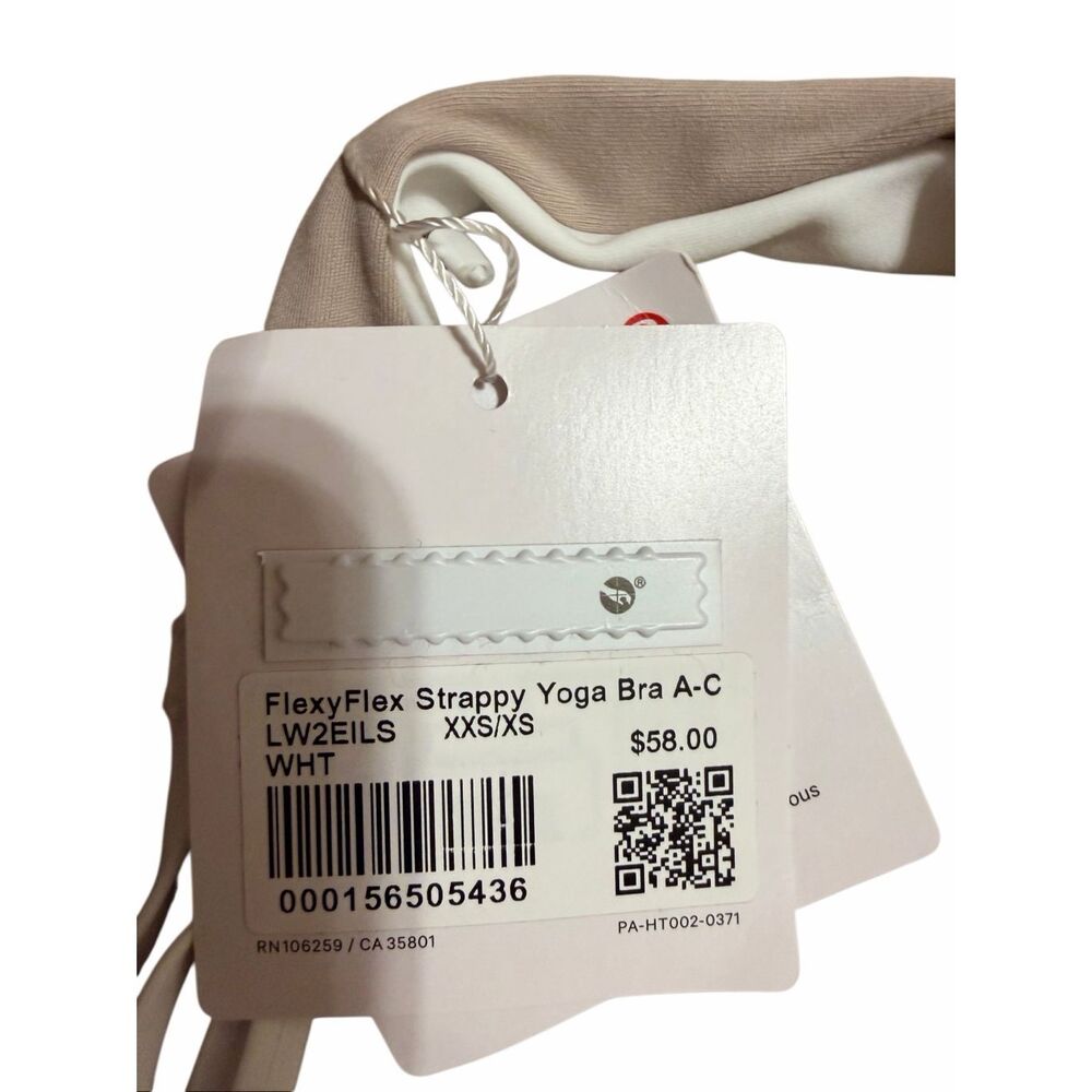 Brand New Lululemon Women's Size XXS/XS White Flexy Flex Strappy Yoga Bra - Picture 7 of 10